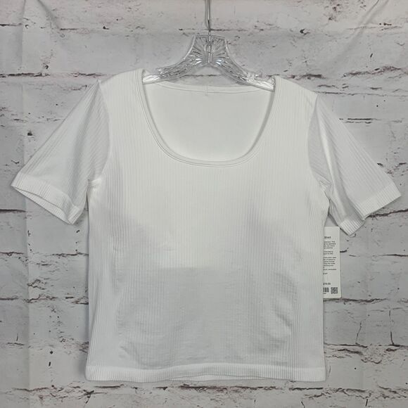 Lululemon Tops - LULULEMON Ebb to Street Short Sleeve Shirt Women's 14 White Workout Tee T-shirt